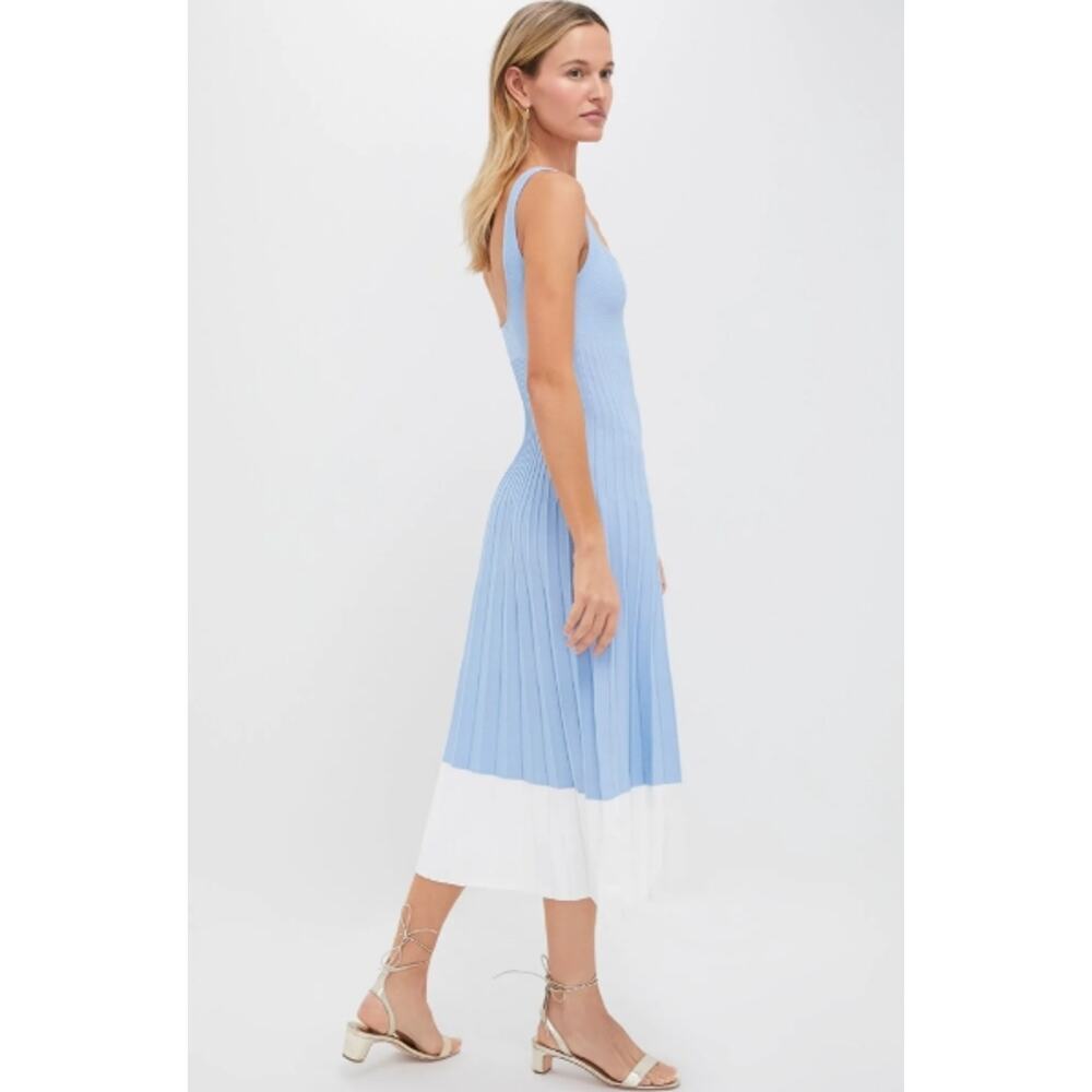 STAUD Clear Blue and White Ellison Dress Size M NWOT Retail $295 - Picture 2 of 5